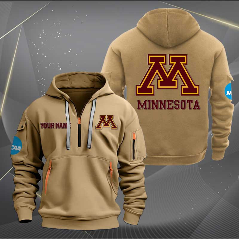 Sportswearmerch Minnesota Golden Gophers NCAA Personalized Half Zip Hoodie For Fan