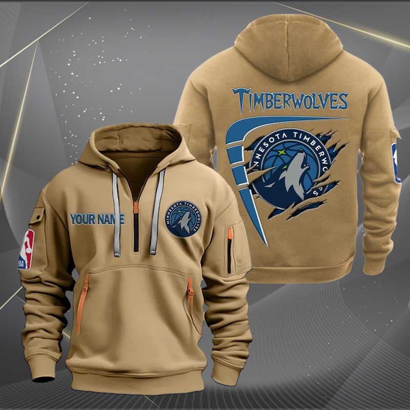 Sportswearmerch Minnesota Timberwolves NBA Personalized Half Zip Hoodie For Fan