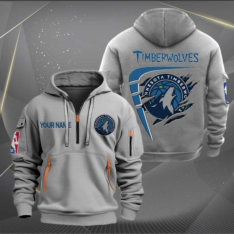 Sportswearmerch Minnesota Timberwolves NBA Personalized Half Zip Hoodie For Fan
