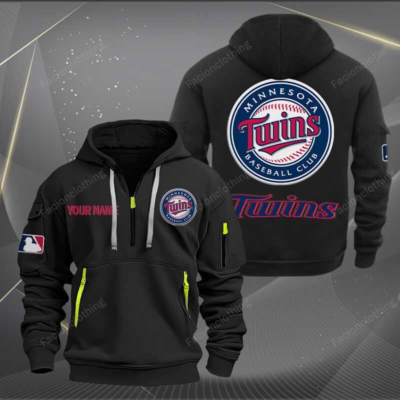 Sportswearmerch Minnesota Twins MLB Half Zip Hoodie For Fan