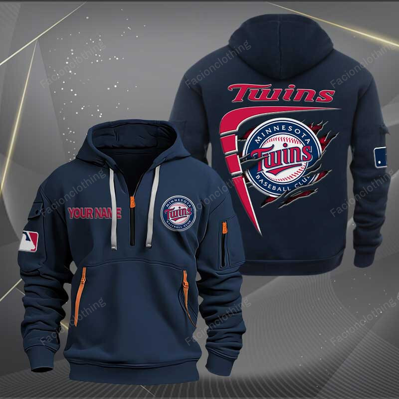 Sportswearmerch Minnesota Twins MLB Personalized Half Zip Hoodie For Fan