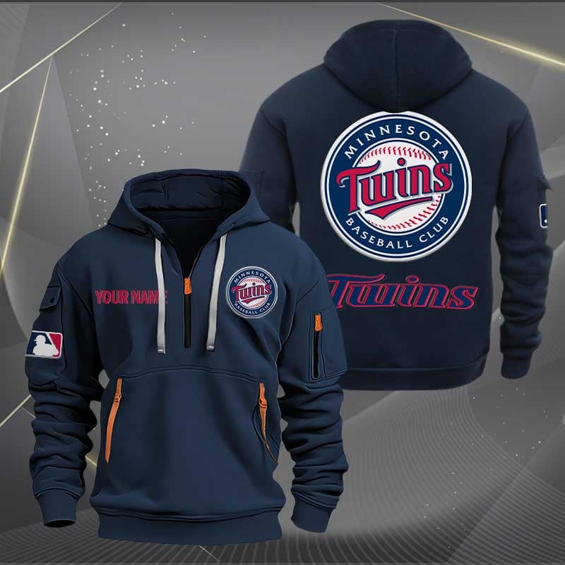 Sportswearmerch Minnesota Twins MLB Personalized Half Zip Hoodie For Fan