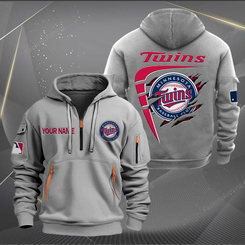 Sportswearmerch Minnesota Twins MLB Personalized Half Zip Hoodie For Fan
