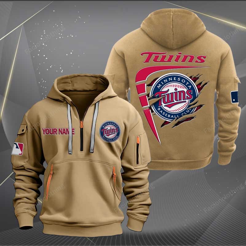Sportswearmerch Minnesota Twins MLB Personalized Half Zip Hoodie For Fan