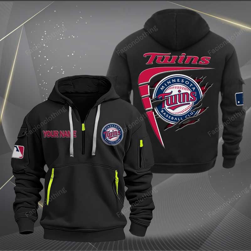 Sportswearmerch Minnesota Twins MLB Personalized Half Zip Hoodie For Fan