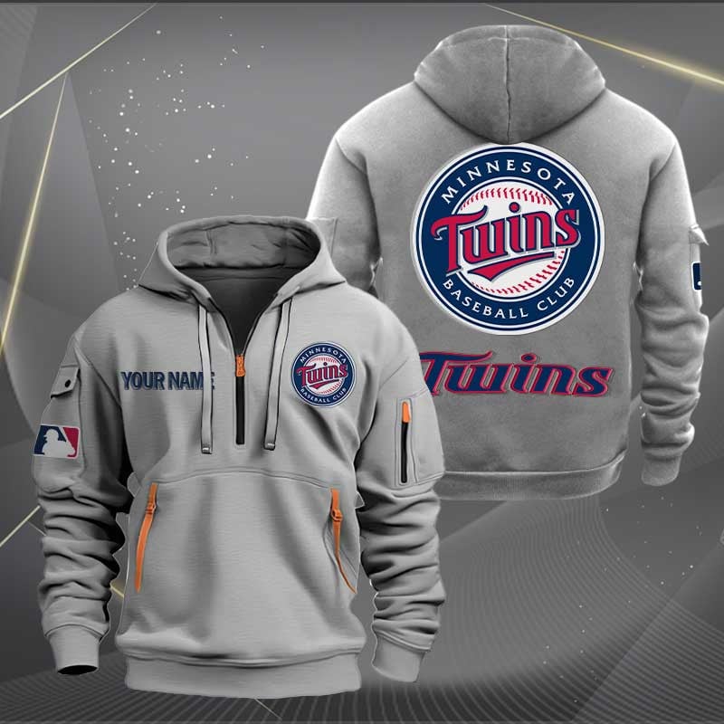 Sportswearmerch Minnesota Twins MLB Personalized Half Zip Hoodie For Fan