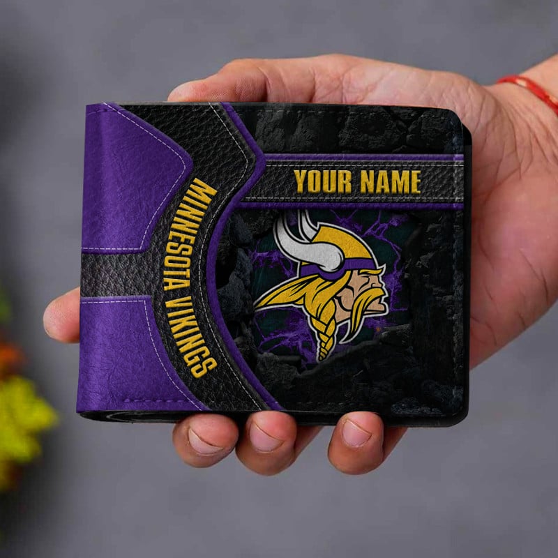 Sportswearmerch Minnesota Vikings NFL Men Folded Wallet Gift For Fans