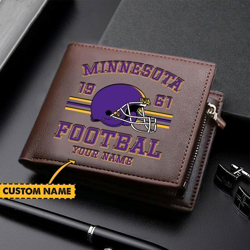 Sportswearmerch Minnesota Vikings NFL Personalized Men Wallet For Fan