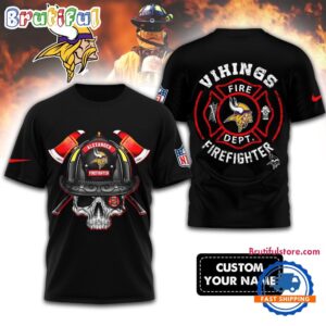 Sportswearmerch Minnesota Vikings NFLFootball Team Fire Fighter T-Shirt For Fan