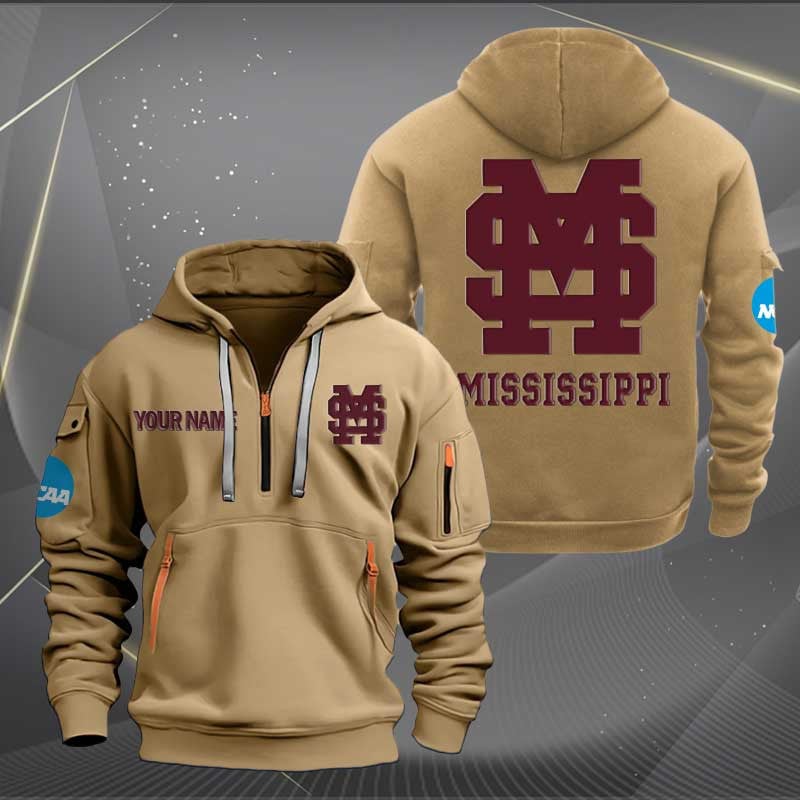 Sportswearmerch Mississippi State Bulldogs NCAA Baseball Half Zip Hoodie For Fan