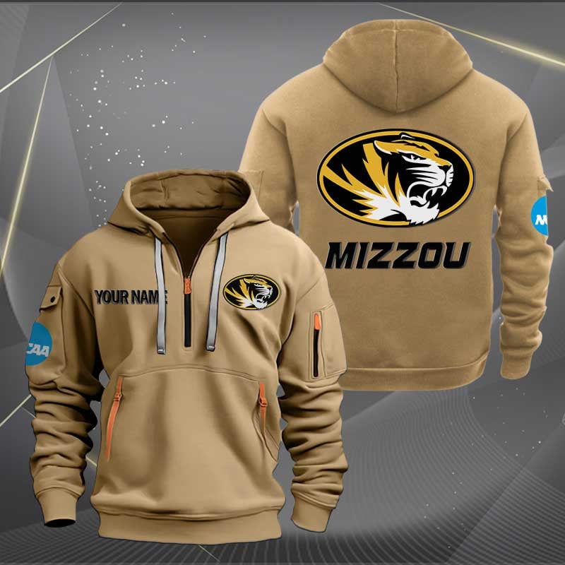 Sportswearmerch Missouri Tigers NCAA Personalized Half Zip Hoodie For Fan