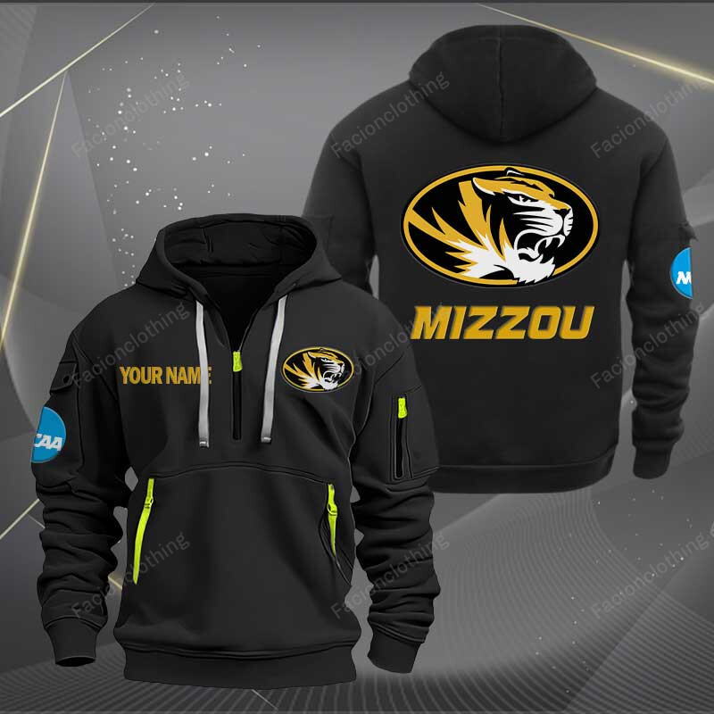 Sportswearmerch Missouri Tigers NCAA Personalized Half Zip Hoodie For Fan