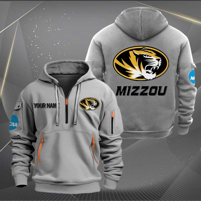 Sportswearmerch Missouri Tigers NCAA Personalized Half Zip Hoodie For Fan