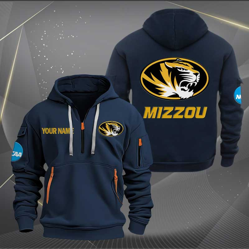 Sportswearmerch Missouri Tigers NCAA Personalized Half Zip Hoodie For Fan