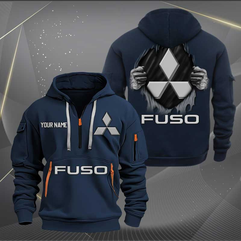 Sportswearmerch Mitsubishi Car Fuso Car Half Zip Hoodie For Fan