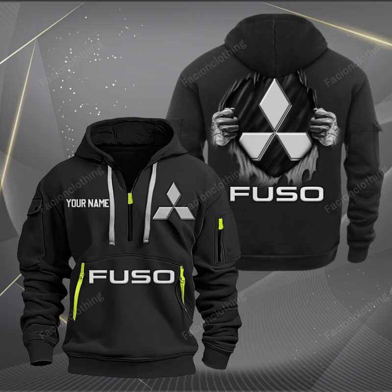 Sportswearmerch Mitsubishi Car Fuso Car Half Zip Hoodie For Fan