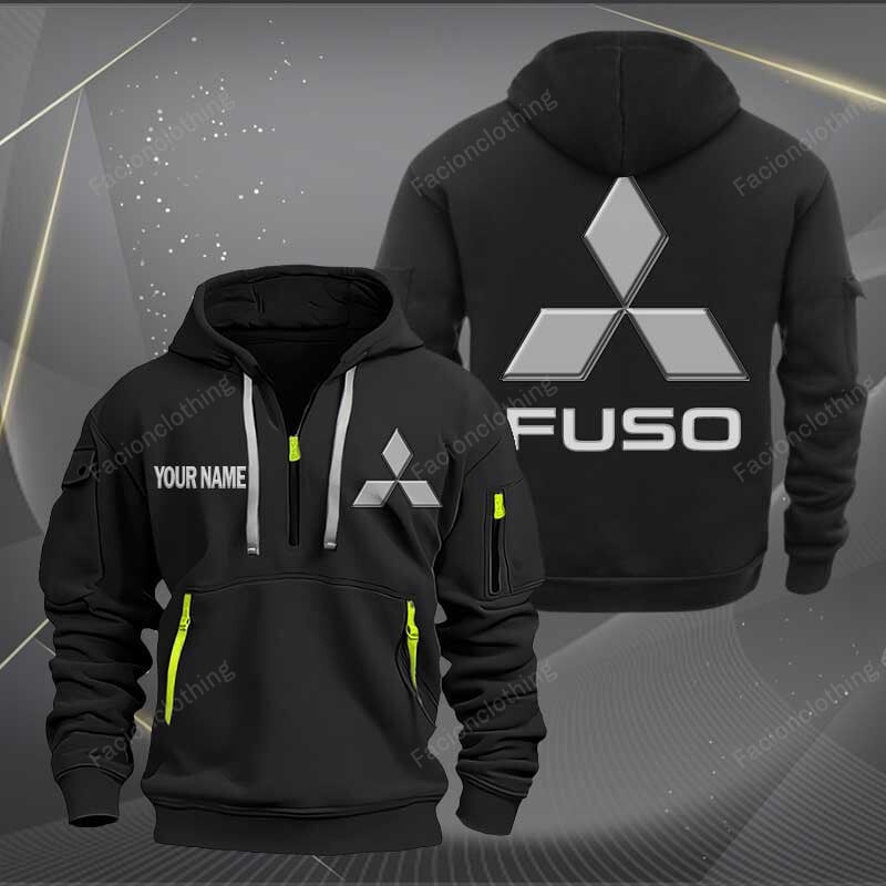 Sportswearmerch Mitsubishi Car Fuso Car Half Zip Hoodie For Fan