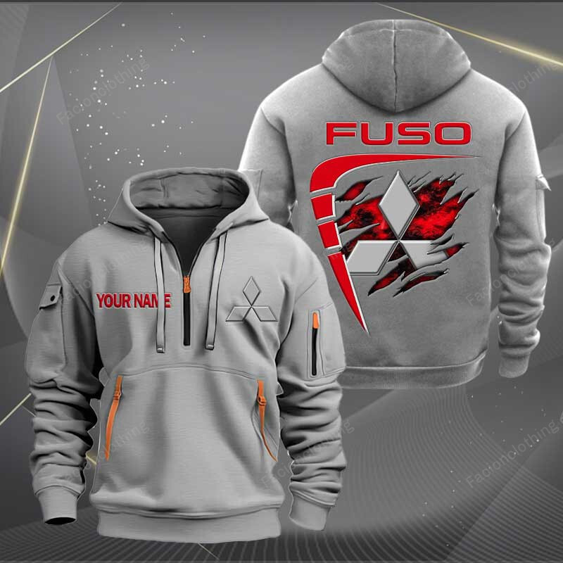 Sportswearmerch Mitsubishi Car Fuso Personalized Half Zip Hoodie For Fan