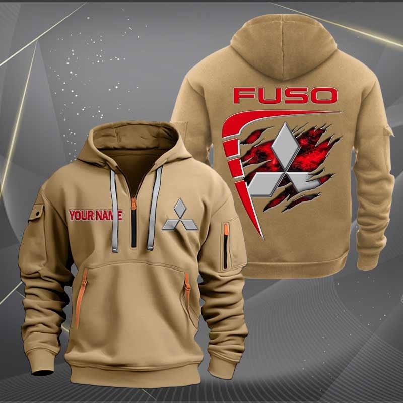 Sportswearmerch Mitsubishi Car Fuso Personalized Half Zip Hoodie For Fan