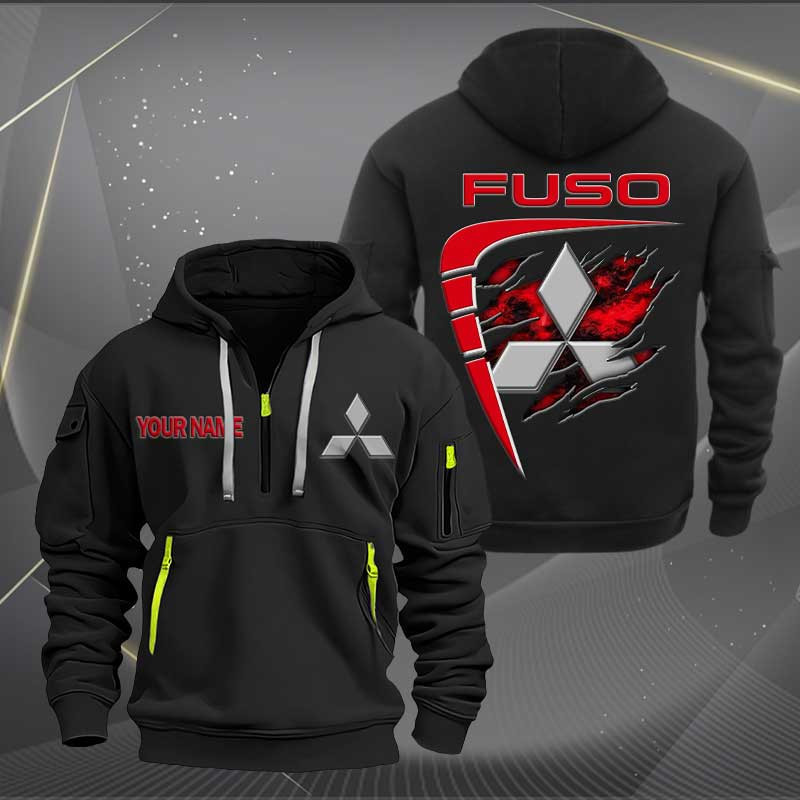 Sportswearmerch Mitsubishi Car Fuso Personalized Half Zip Hoodie For Fan