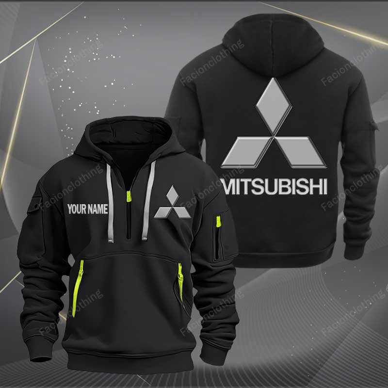 Sportswearmerch Mitsubishi Car Half Zip Hoodie For Fan