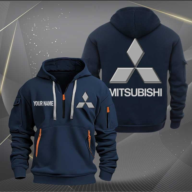 Sportswearmerch Mitsubishi Car Half Zip Hoodie For Fan