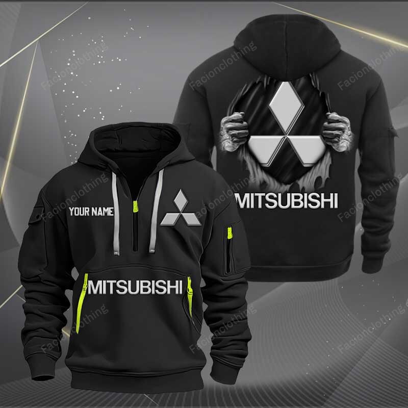 Sportswearmerch Mitsubishi Car Personalized Half Zip Hoodie For Fan