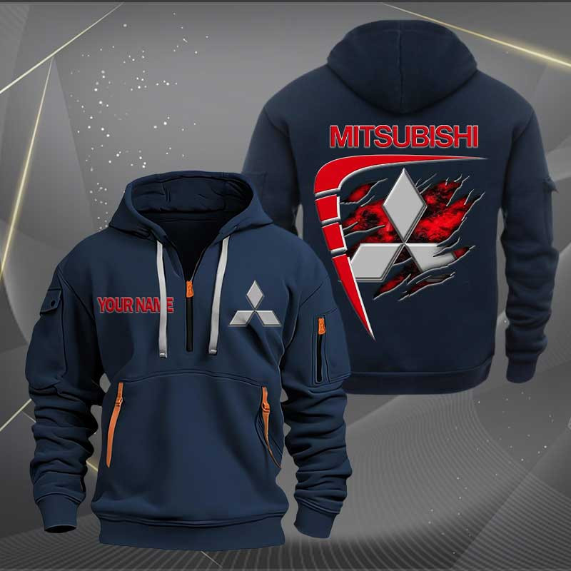 Sportswearmerch Mitsubishi Car Personalized Half Zip Hoodie For Fan