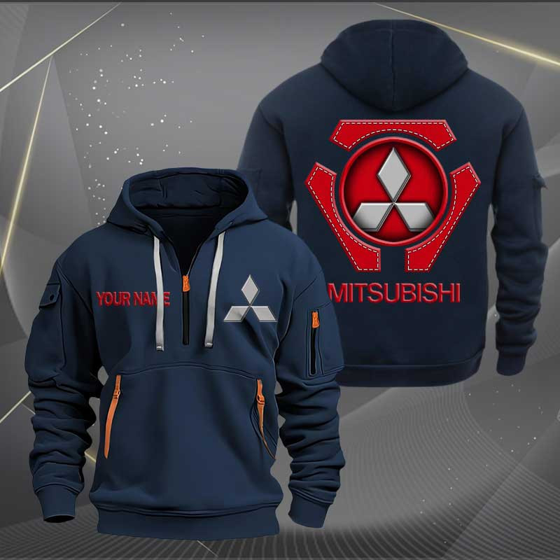 Sportswearmerch Mitsubishi Car Personalized Half Zip Hoodie For Fan