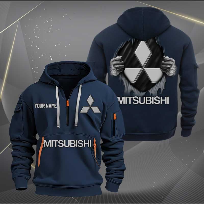 Sportswearmerch Mitsubishi Car Personalized Half Zip Hoodie For Fan
