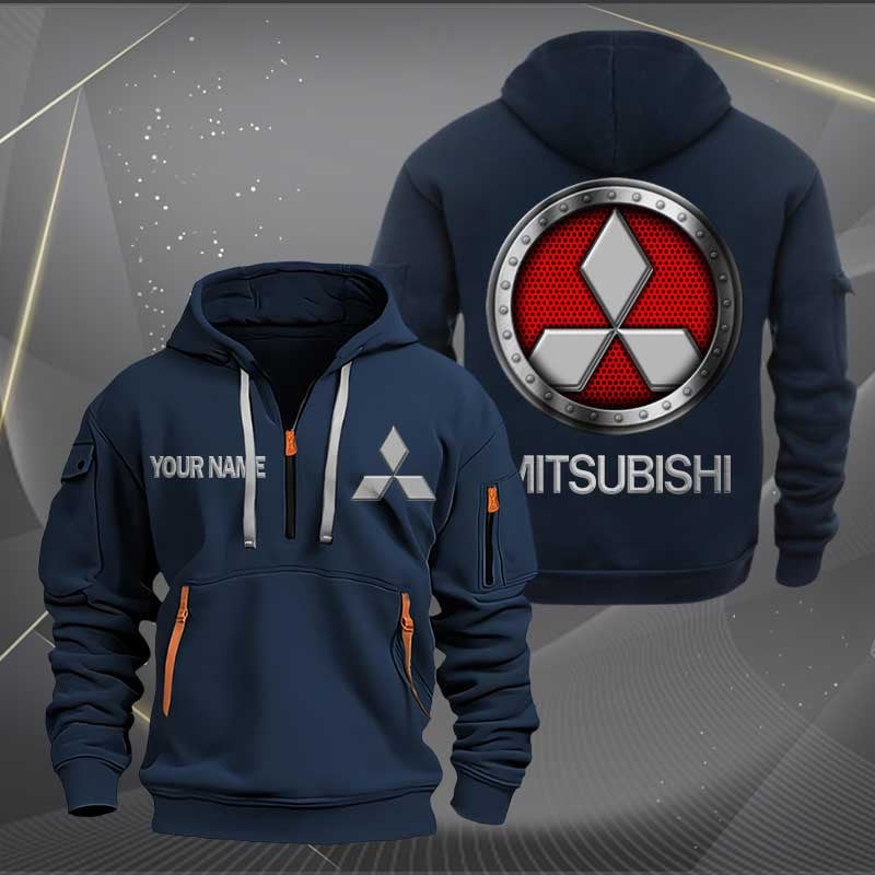 Sportswearmerch Mitsubishi Car Personalized Half Zip Hoodie For Fan