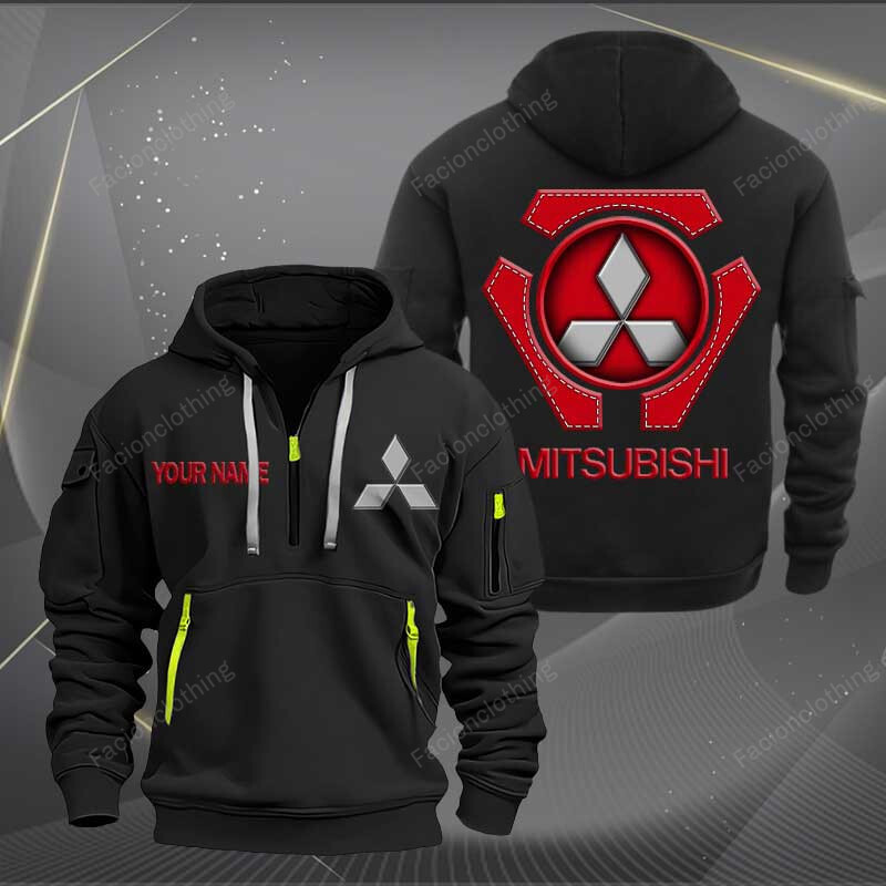 Sportswearmerch Mitsubishi Car Personalized Half Zip Hoodie For Fan