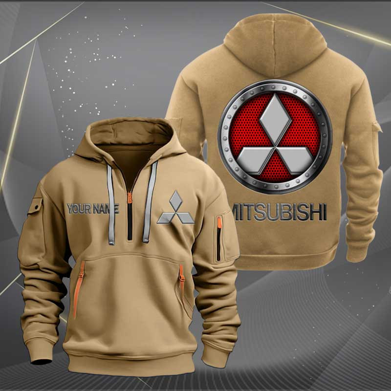 Sportswearmerch Mitsubishi Car Personalized Half Zip Hoodie For Fan