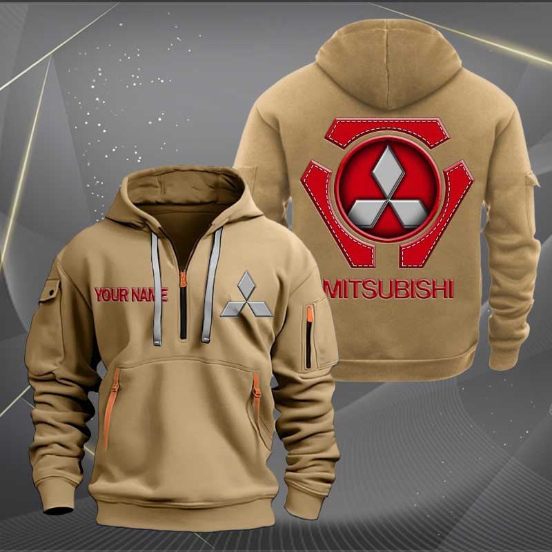 Sportswearmerch Mitsubishi Car Personalized Half Zip Hoodie For Fan