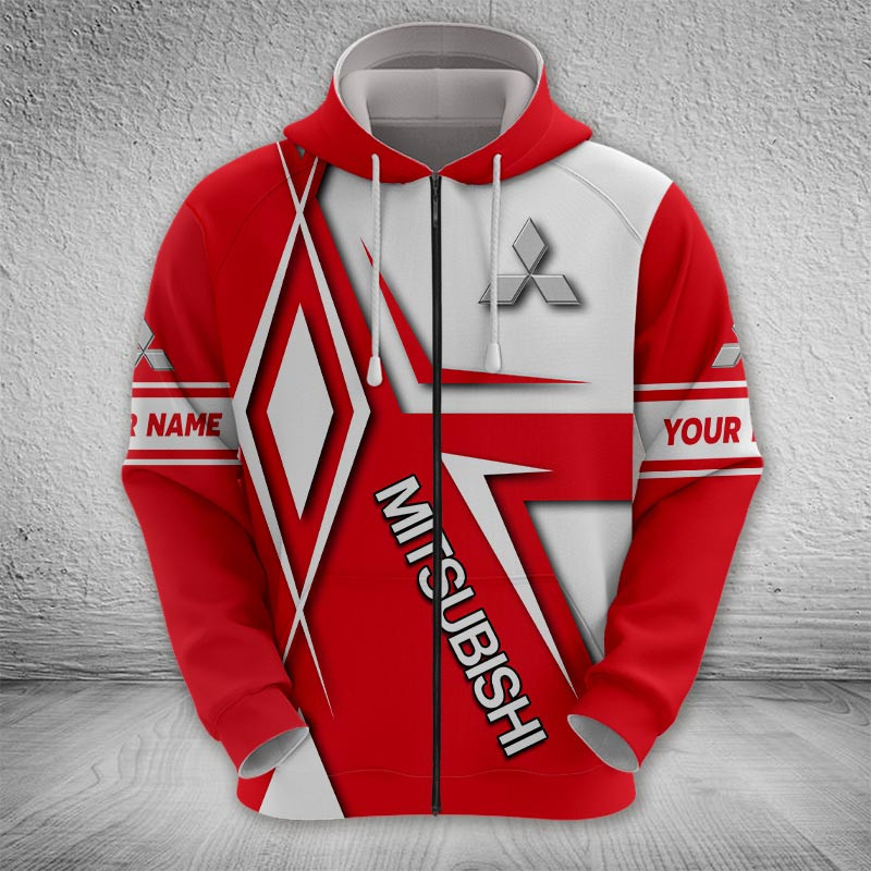 Sportswearmerch Mitsubishi Car Zip Hoodie For Fan