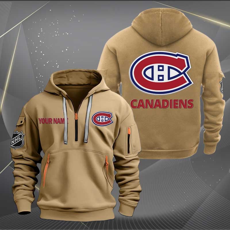 Sportswearmerch Montreal Canadiens NHL Half Zip Hoodie For Fan