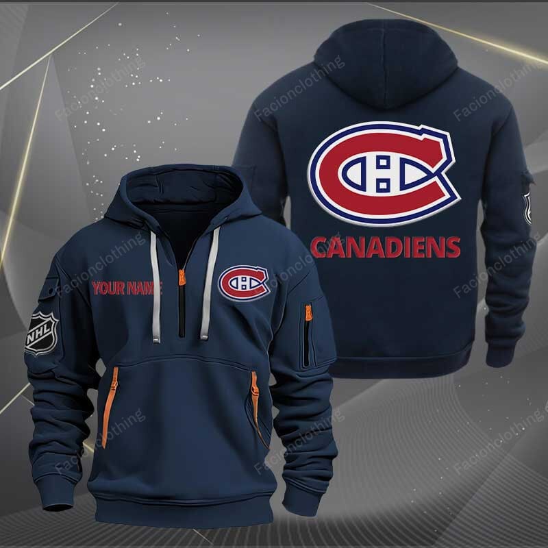 Sportswearmerch Montreal Canadiens NHL Half Zip Hoodie For Fan