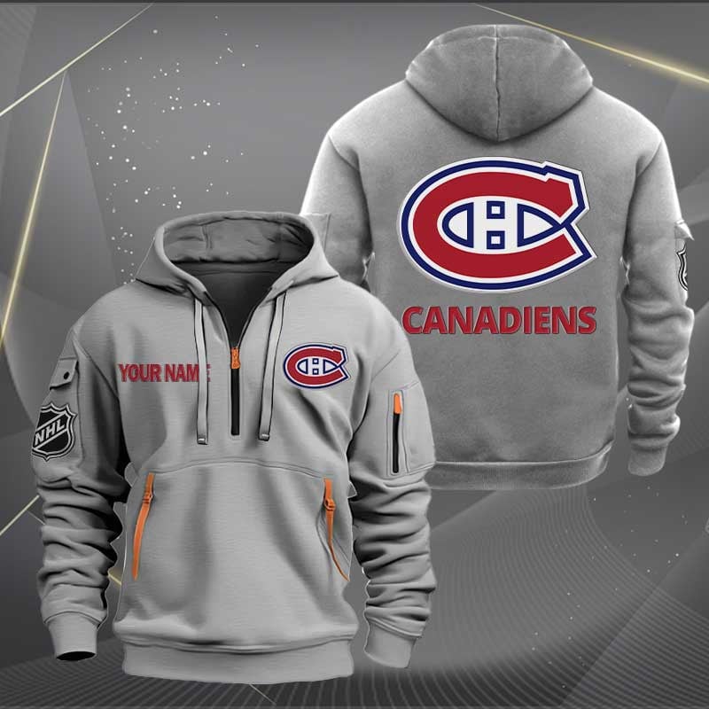 Sportswearmerch Montreal Canadiens NHL Half Zip Hoodie For Fan