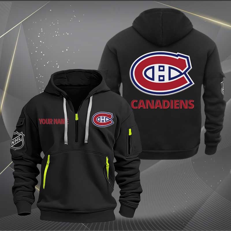 Sportswearmerch Montreal Canadiens NHL Half Zip Hoodie For Fan