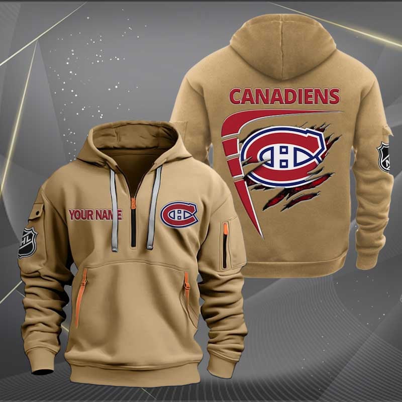 Sportswearmerch Montreal Canadiens NHL Personalized Half Zip Hoodie For Fan