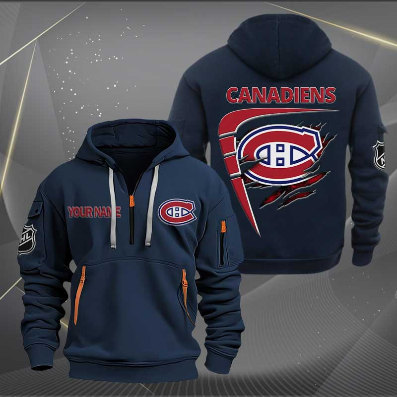 Sportswearmerch Montreal Canadiens NHL Personalized Half Zip Hoodie For Fan