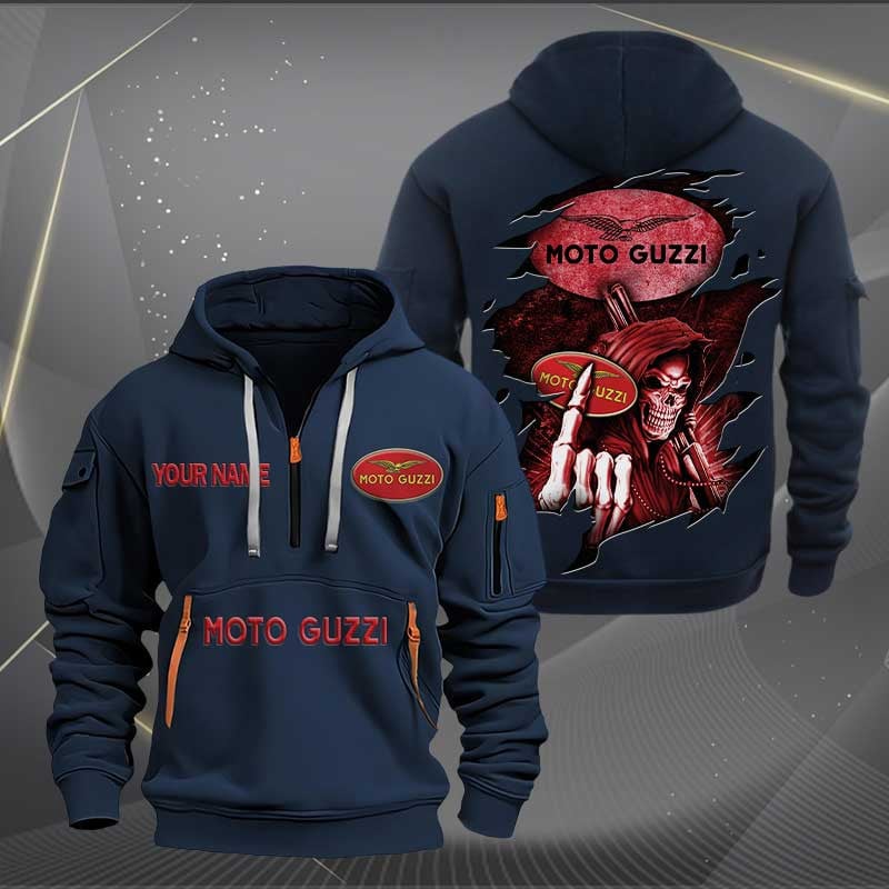Sportswearmerch Moto-Guzzi Motorcycle Personalized Half Zip Hoodie For Fan