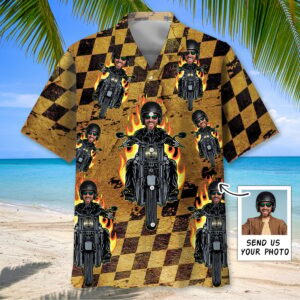 Sportswearmerch Motorcycle Racing Custom Photo Hawaiian Shirt For Fan