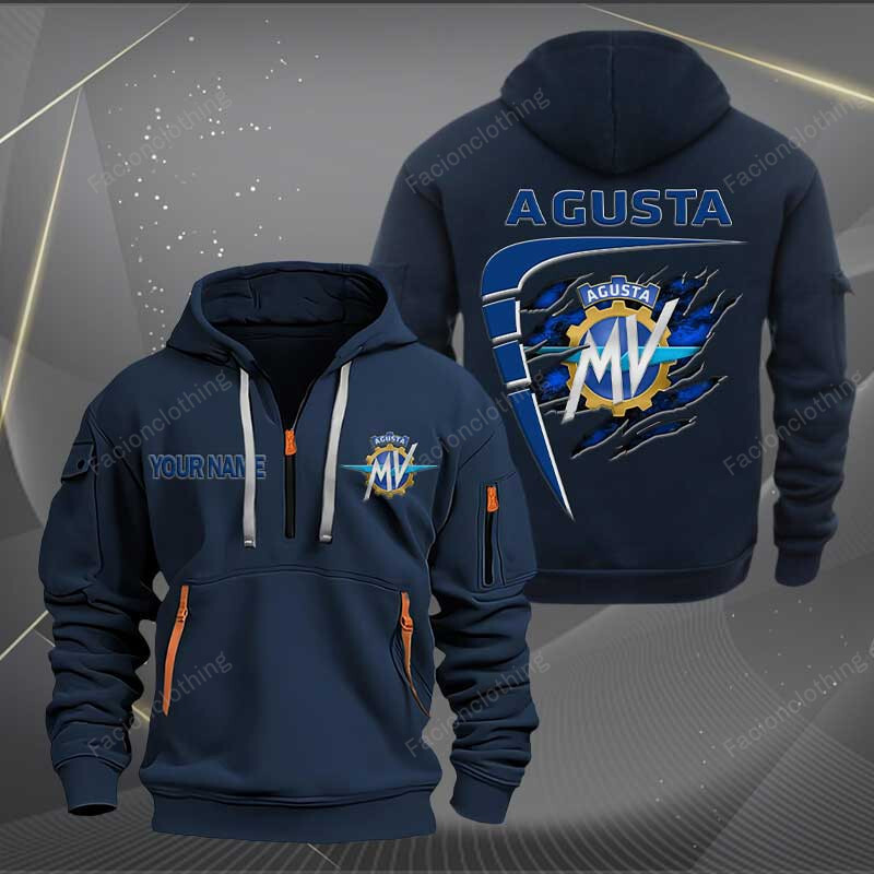 Sportswearmerch MV Agusta Motorcycle Personalized Half Zip Hoodie For Fan