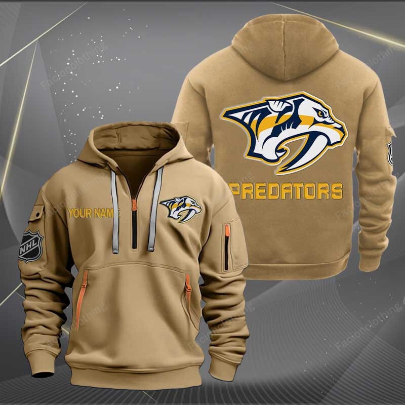 Sportswearmerch Nashville Predators NHL Personalized Half Zip Hoodie For Fan