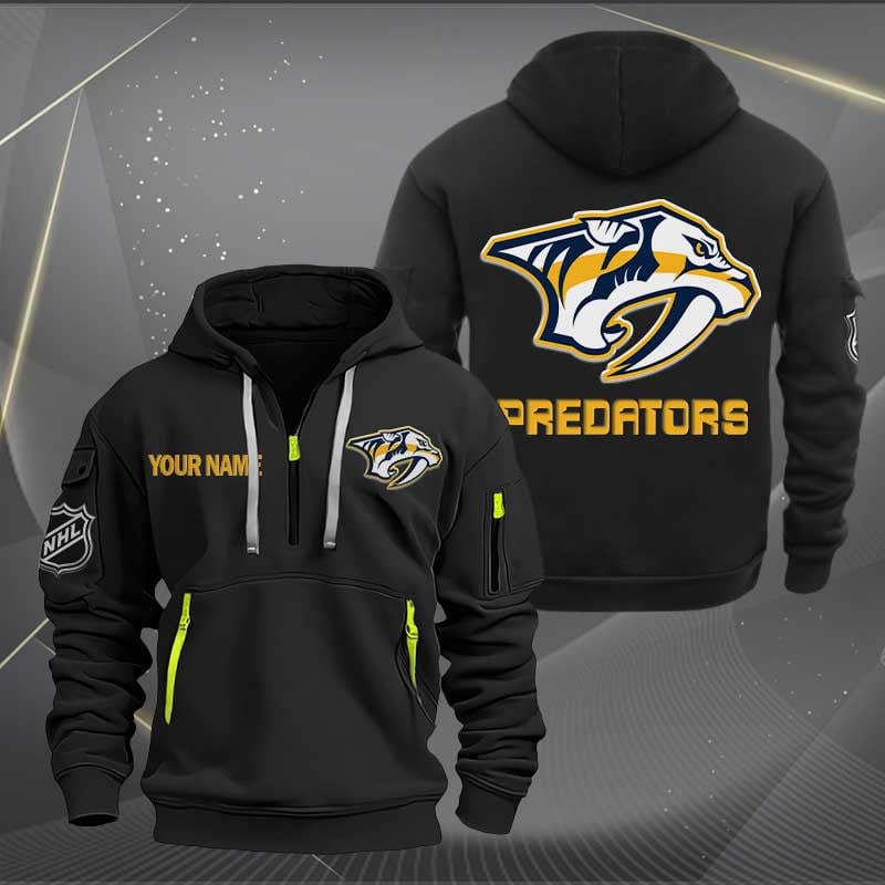 Sportswearmerch Nashville Predators NHL Personalized Half Zip Hoodie For Fan