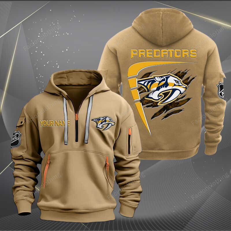 Sportswearmerch Nashville Predators NHL Personalized Half Zip Hoodie For Fan