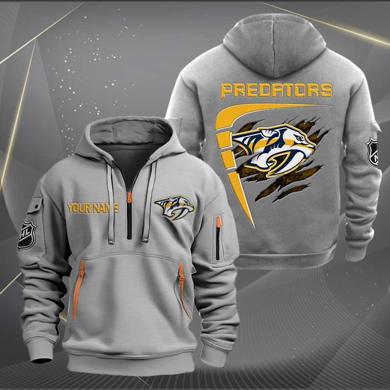 Sportswearmerch Nashville Predators NHL Personalized Half Zip Hoodie For Fan