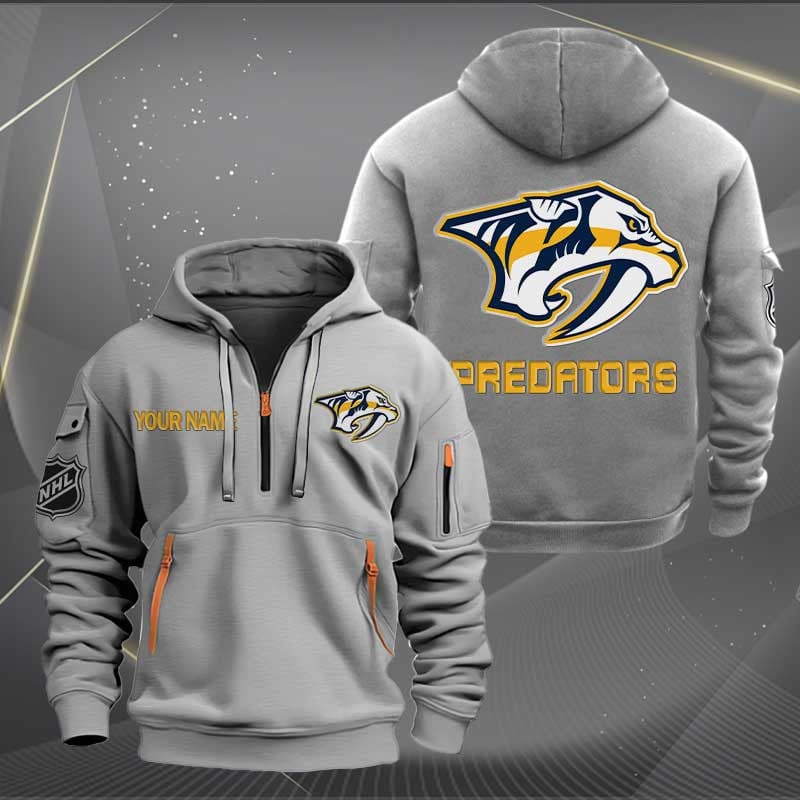 Sportswearmerch Nashville Predators NHL Personalized Half Zip Hoodie For Fan
