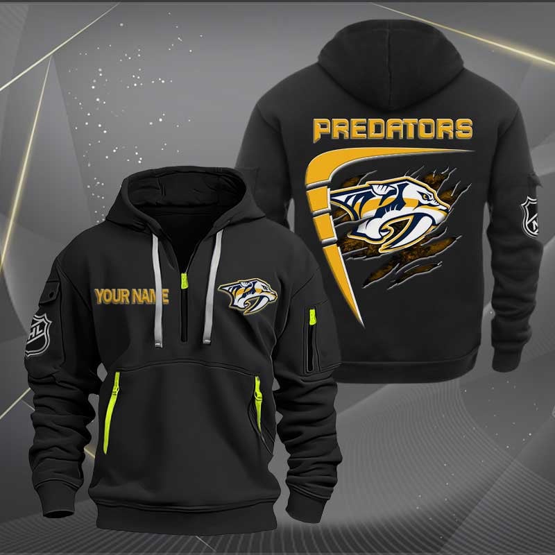 Sportswearmerch Nashville Predators NHL Personalized Half Zip Hoodie For Fan